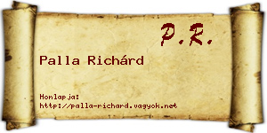 Palla Richárd névjegykártya